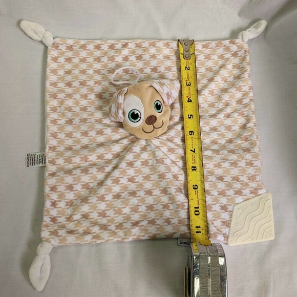 Booginhead Pacipal Puppy Dog White Tan Baby Lovey Security Blanket Teether - Picture 2 of 9